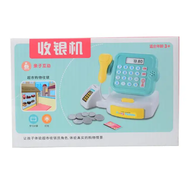 Children Puzzle Play House Toy Supermarket Cash Register Toy Electric Light Multifunctional Girl Parent-child Toy Birthday Gift 6