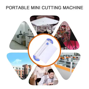 

Plastic with Pull-Out Ruler Guillotine Cutter Trimmer Portable Photo Scrapbooking Office Supplies Practical Mini Labels Paper