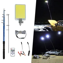 Портативный прожектор 12 В светодиодный тент для кемпинга, световая панель, Аварийная панель для дома, террасы, сада, 4,5 м, телескопическая штанга, перезаряжаемые лампы