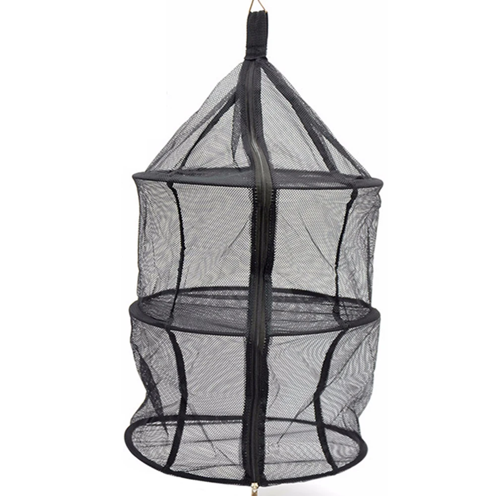 

Outdoor Camping Three-layer Folding Storage Net Pocket Clothes Hanging Net Circular Fruit and Vegetable Drying Net