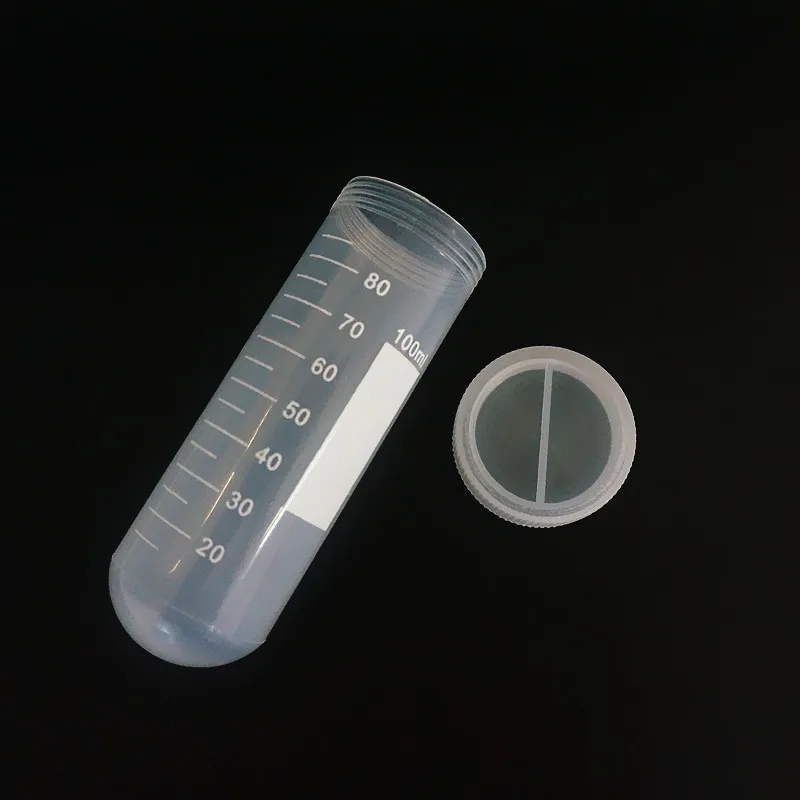 Pack of 10 x 100ml Graduated Plastic Centrifuge Tubes with Screw Caps High-quality, 100ml plastic centrifuge tubes with graduated markings and screw caps, ideal for laboratory PCR analysis and other applications. High-quality, 100ml plastic centrifuge tubes with graduated markings and screw caps, ideal for laboratory PCR analysis and other applications. H8736ef0ffd42438a9cf7476e5b3502520 -