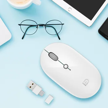 

FD Bluetooth 2.4G Wireless Mouse Mute Rechargeable Type-C 3key+3D+1600DPI For Windows Mac For Computer Mobile Notebook Ipad