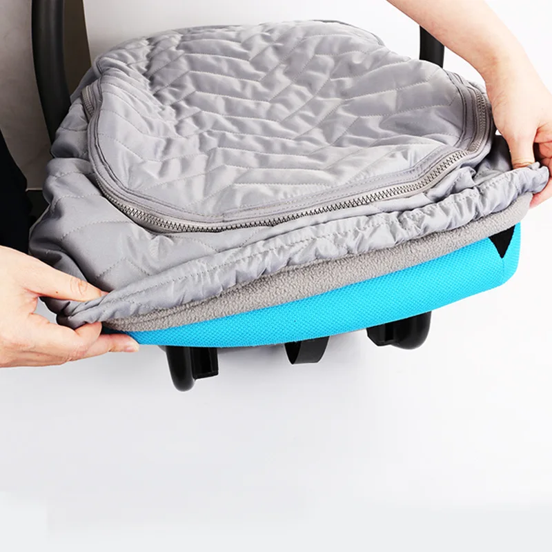 Baby Car Seat Cover Winter Warm Windproof Stroller Basket Cover with Zipper Newborn Baby Basket Canopy 0-12months