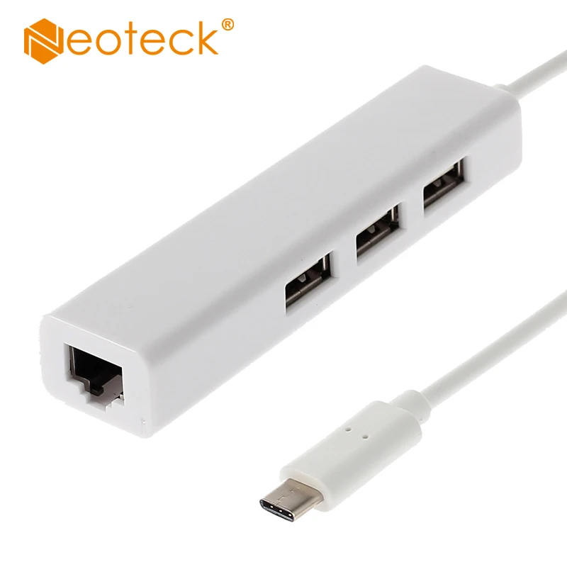 Neoteck Белый usb type C к RJ45 USB концентратор 10Gbp многопортовый Ethernet адаптер 3 1 Lan для MacBook