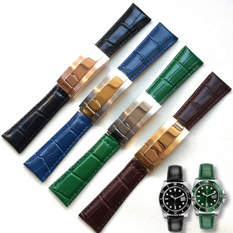Браслет для часов Rolex DAYTONA SUBMARINER GMT яхта-Master со складной пряжкой кожаный мужской