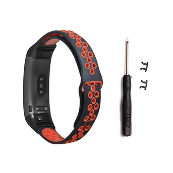 

Two-tone Silicone Watch Strap Smart Watch Vented Round Hole Replacement Watch Band For Huawei 3/3 Pro