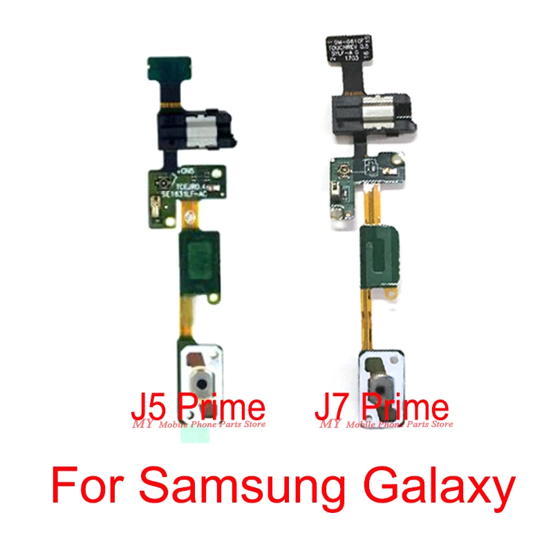 

10 PCS Home Button + Headphone Jack Flex Cable For Samsung Galaxy J5 Prime On5 2016 G570 / J7 Prime On7 2016 G610 Return Button