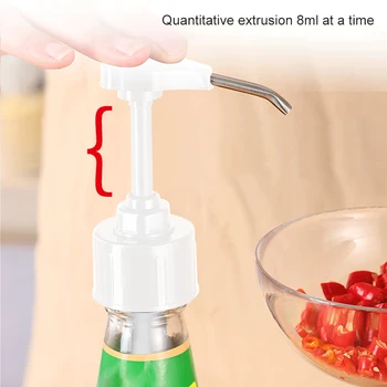

1PCS Stainless Steel Manual Hydraulic Pump Liquid High Pressure Olive Oil Bottle Head Pressure Nozzle Household Sauce Push-Type