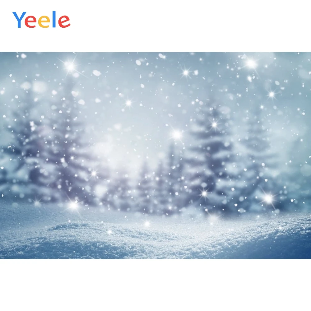 

Christmas Tree Forest Winter White Snow Snowflake Backdrop Newborn Baby Portrait Party Photography Background For Photo Studio