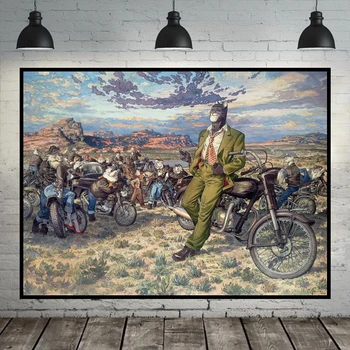 

Modern Cartoon Comics Art Poster Animal Cat Detective Canvas Painting Blacksad Cat Wall Art Posters and Prints Living Room Decor