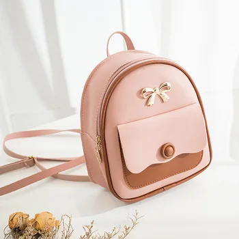 

2020 New Women's Backpack Bow Knot Mini Backpack Korean Women's Mini Backpack