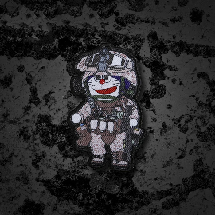 Cartoon Lt. Doraemon USMC Military Patches Thermal Transfer Applique Armband Tactical Morale DIY Pa