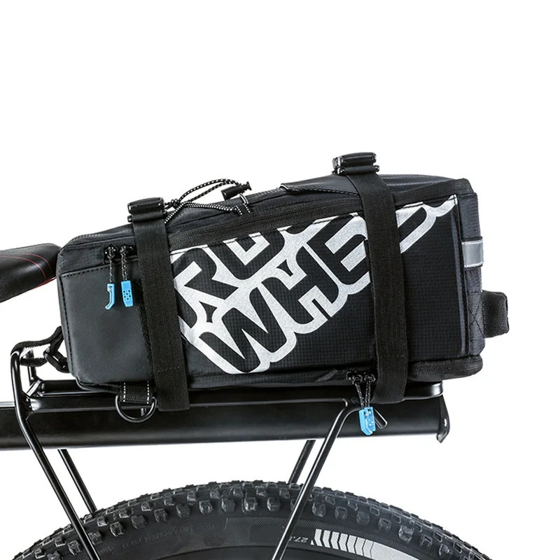 

Storage Bicycle Bag Pouch Pannier Handbag Zipper Black Reflective logo