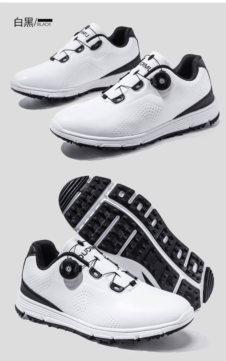 New Waterproof Golf Shoes Men White Green High Quality Golfing Shoes ...