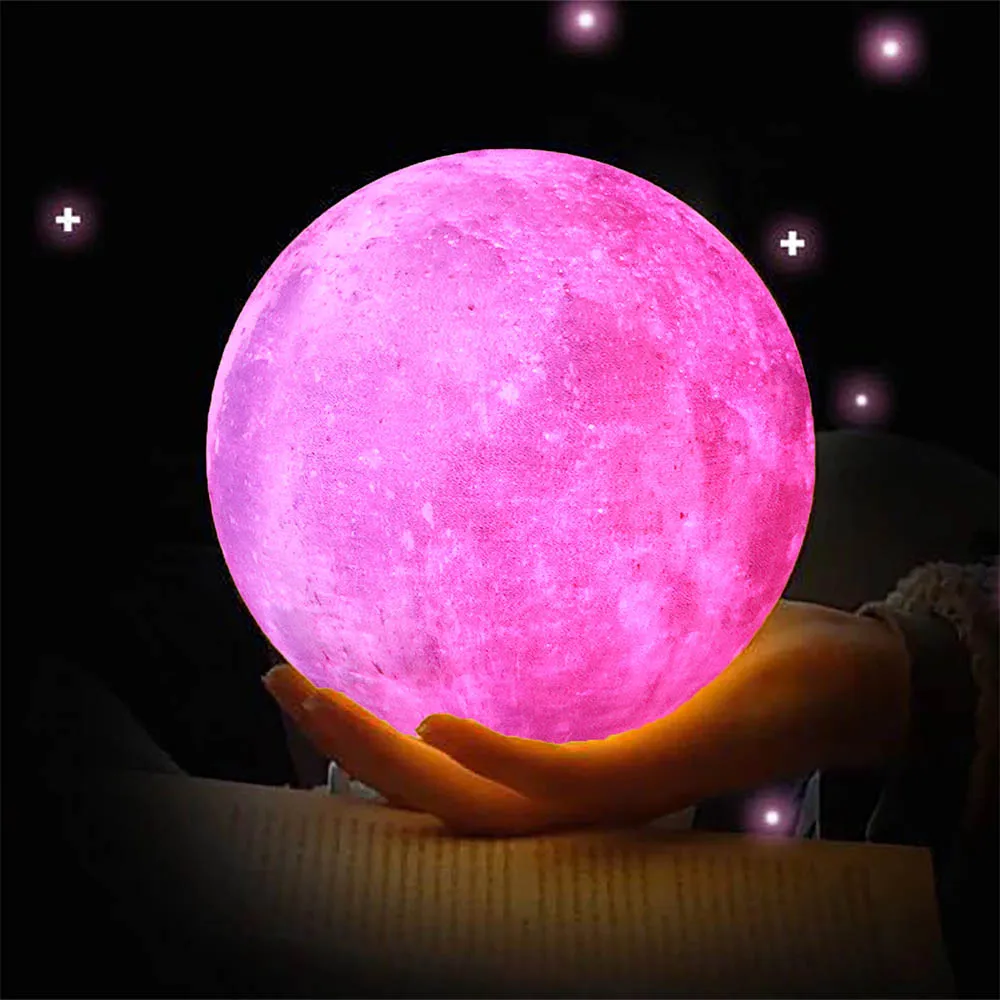 Перезаряжаемая Лунная лампа 18-20 см светодиодный Звездный шар с принтом настольные лампы 16 цветов 3D печать Астральное тело луна лампа домашнее украшение cнастольная