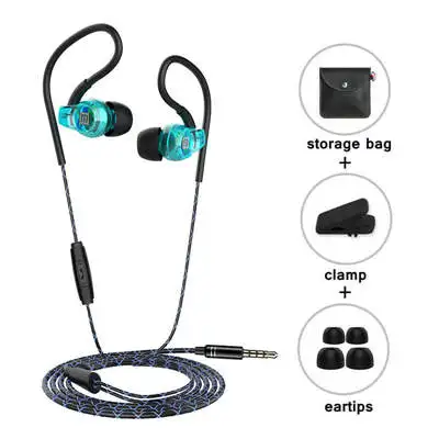 Blue Langsdom Sp80B, анти-осенние спортивные наушники, наушники с микрофоном, наушники-вкладыши, проводные наушники, гарнитура для телефона, Mp3, 3,5 мм - Цвет: Blue