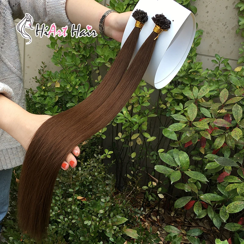 Волосы для наращивания HiArt 1 г 100% натуральные волосы remy keratin Заводские двойные