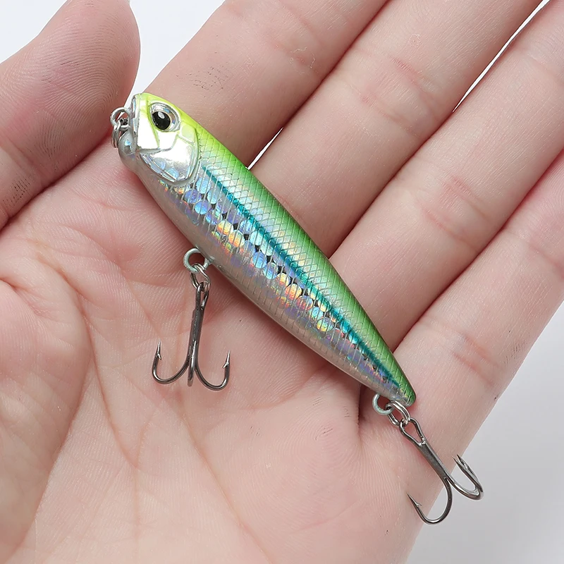 5.5g Rockfishing Fishing Lures Pencil Woblers Topwater Floating Pike Artificial Bait for Baits Fish Wobblers 3d Eyes | Спорт и