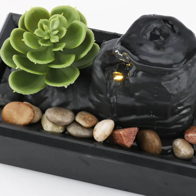 Small Relaxation Waterfall Desktop Fountain Ornament: Create a Peaceful Atmosphere and Add Elegance to Your Space