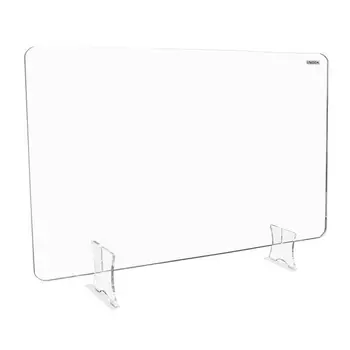 

Leadzm Acrylic Removable Sneeze Guard, Clear Freestanding Protective Shield, Barrier Against Virus Spread Board, Desk Divider