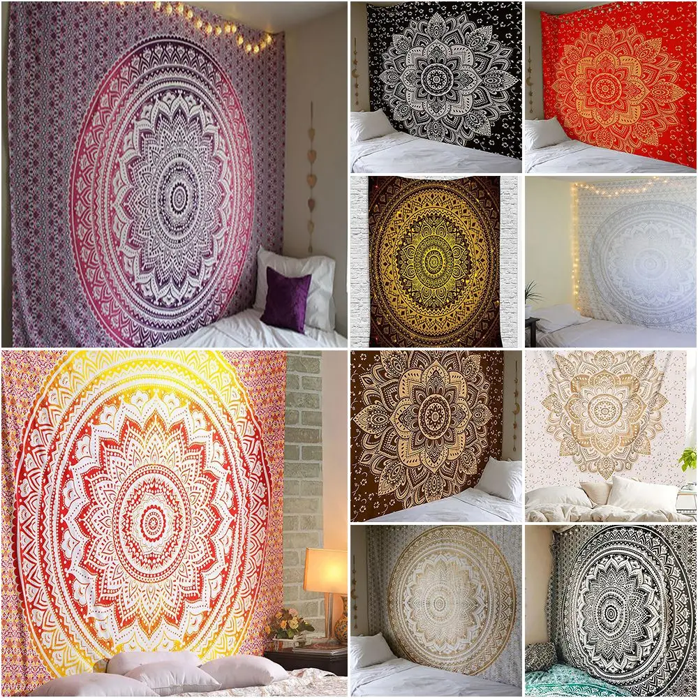 

Indian Mandala Tapestry Wall Hanging Sandy Beach Throw Rugs Blanket Camping Tent Travel Mattress Bohemian Sleeping Pads Tapestry