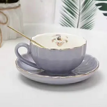 

Luxury White Ceramic Coffee Cup Set Porcelain Chinese Espresso Cups Hand Painted Royal High Quality Teacup And Saucer II50BYD