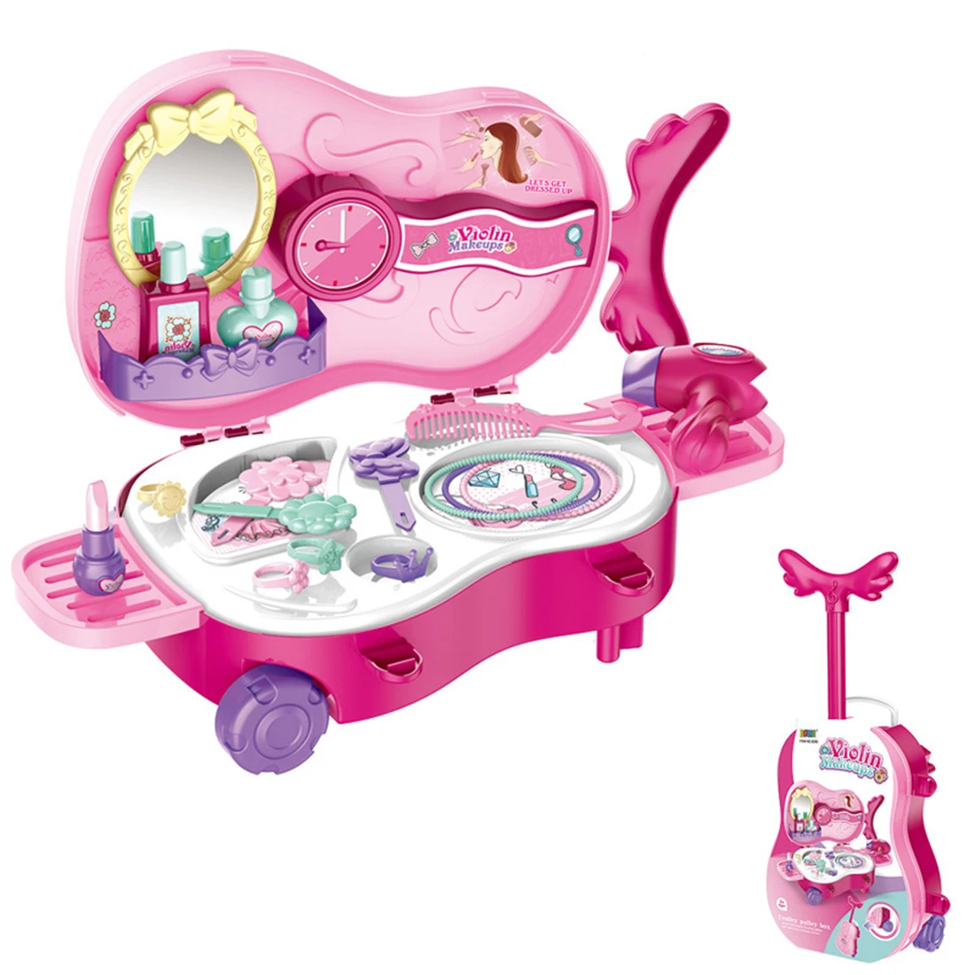 

22Pcs Children Pretend Play Simulation Makeup Toys With Trolley Case