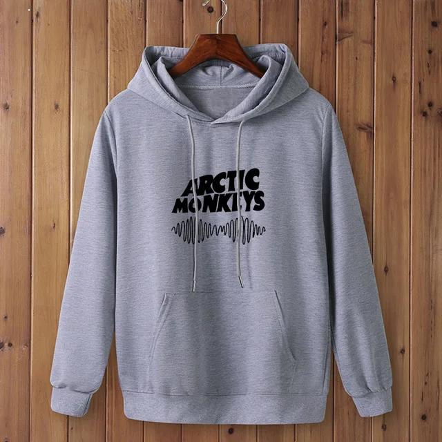 Light grey-B Осень Зима ARCTIC MONKEYS звук волны печатных флисовые толстовки с длинным рукавом Пуловеры женские/мужские хип-хоп свитера для скейтборда - Цвет: Light grey-B