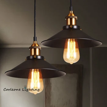

Loft Vintage Pendant Lights American Industrial Lamp Dining Room Coffee Shop Bar Hanging Lamps Black Dress Edison Pendant Light