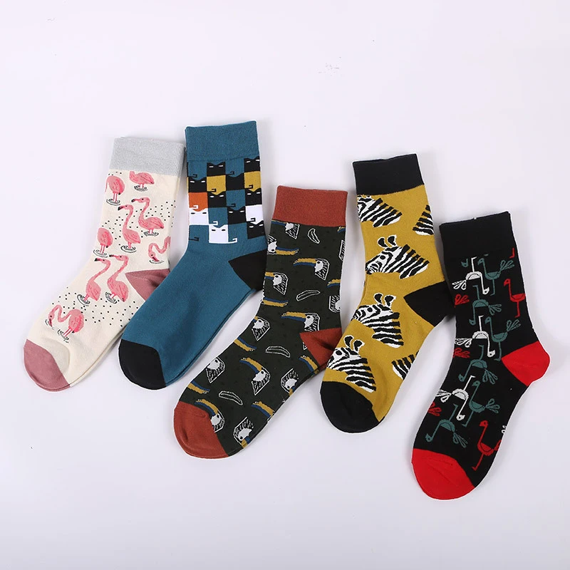 5 пар/лот, носки с героями мультфильмов, женские повседневные хлопковые милые короткие носки в более стильном стиле, забавные Повседневные носки в стиле ретро в стиле Харадзюку, женские разноцветные носки - Цвет: 5Pairs Lot 8