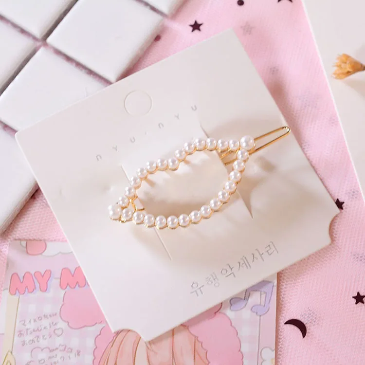 Girls Cute Hair Accessories Sweet Clips With Pearl Design Pin Children Hairpin Princess |