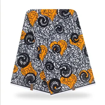 

Ankara Wax Dye Prints Cotton Fabric 100%Breathable Veritable High Quality African Style Sewing Material For Dress 6 Yards V-L 95