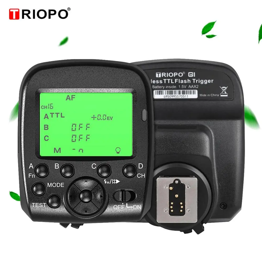 TRIOPO G1 двойной TTL беспроводной раскладной гатило с экраном панорамным ЖК-экраном