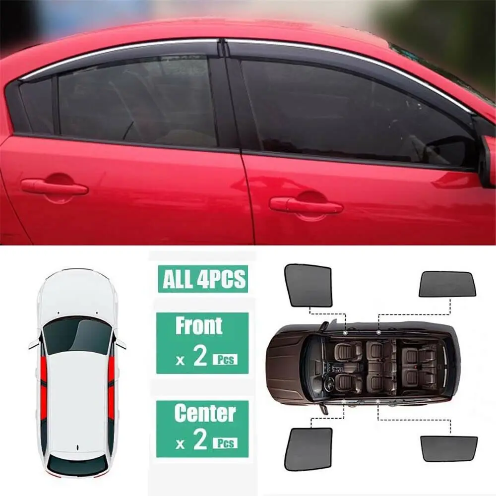 

For Mazda 3 Sedan 4Pcs Window Sunshade UV Ray Protector Mesh Block Privacy Visor