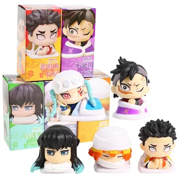 

Demon Slayer Sleeping Time Tengen Genya Muichirou Zenitsu Kyoumei Mini PVC Figures Collectible Toys 5pcs/set