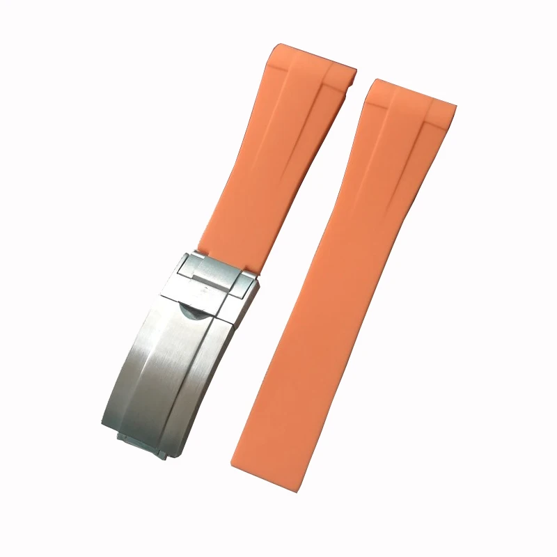 Cinturino Impermeabile In Gomma Da Uomo 21Mm Cinturino Rb Arancione Adatto Per Cinturino In Silicone Rolex Explorer 2