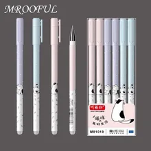 Stylo effaçable Animal chat 0.5mm, 3 pièces/lot, poignée lavable, tige de recharge, encre bleue noire, fournitures d'écriture pour l'école et le bureau