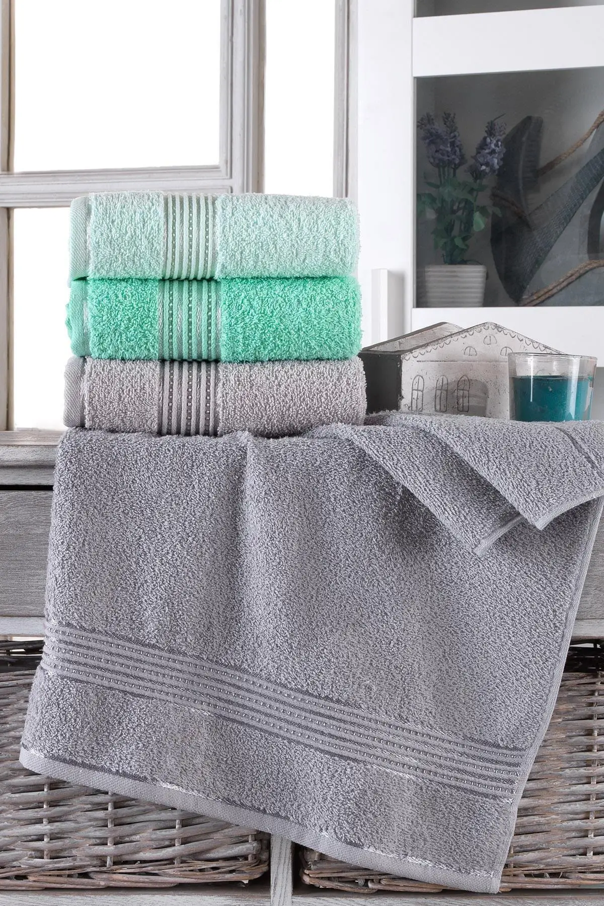 

Sirius 50x90 Cm 4'lü Anti Bacterial Hand And Face Towel-100 COTTON TURKISH MADE Stylish Convenient water Absorption High Quality 2021 Fashion