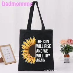 BAG Fashion Art Verse with Sunflow Shoulder Bags Large Capacity Wild Messenger Bag Summer New Cute Fun Canvas Handbag Tote Bag