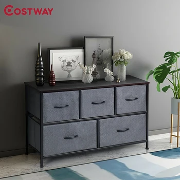 

Simple Large-Capacity Storage Space 5 Drawers Dorm Room Fabric Dresser Storage Display Organizer HW61822