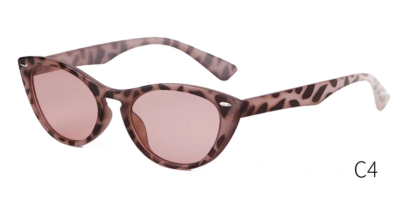 Винтажные женские солнцезащитные очки "кошачий глаз", фирменный дизайн, квадратная черепаховая оболочка, черная леопардовая оправа, модные солнцезащитные очки S119 - Цвет линз: C4 leopard pink