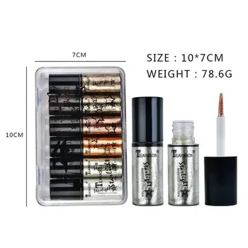 

6pcs Set Professional Makeup Silver Rose Gold Color Liquid Glitter Eyeliner New Shiny Eye Liners for Women Eye Pigment