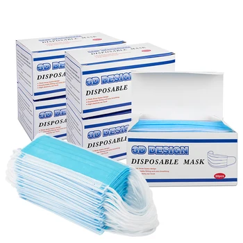 

100pcs Face Mouth Protective Mask Disposable Protect 3 Layers Filter Dustproof Earloop Non Woven Mouth Masks mascarilla masque