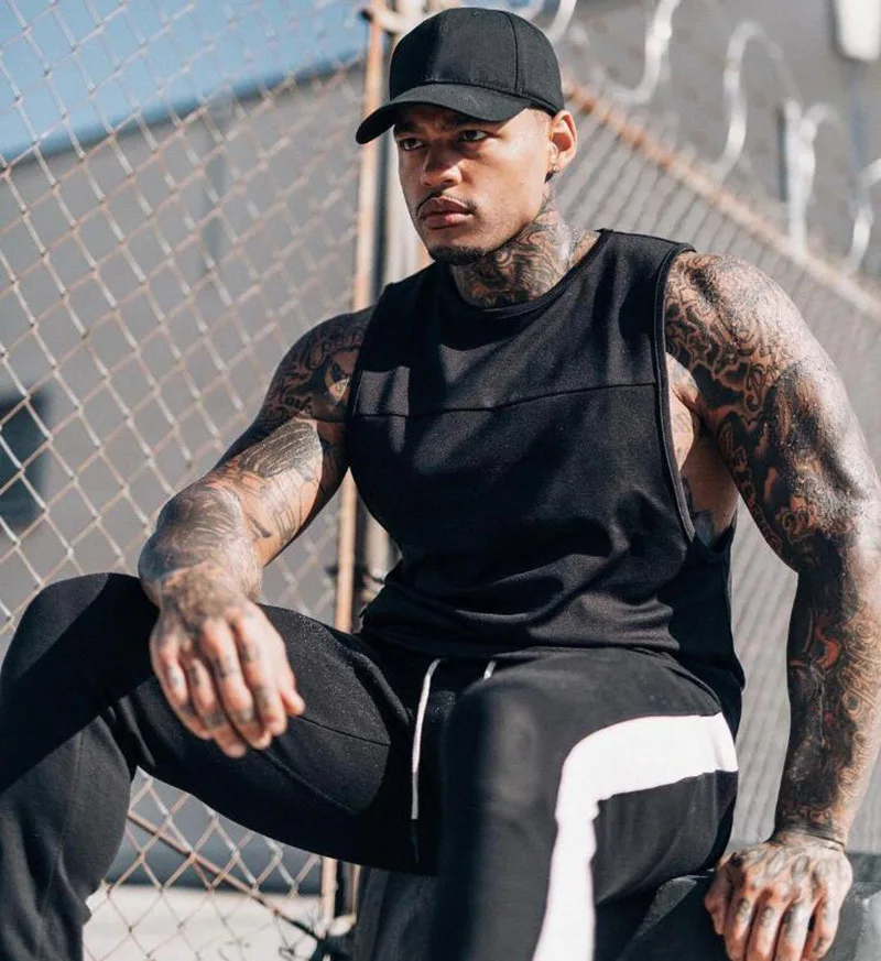 Fashion Casual Gym Clothing Bodybuilding Workout Mesh Tank Top Men Musculation Fitness Singlets Sleeveless Vest Muscle Shirt Men