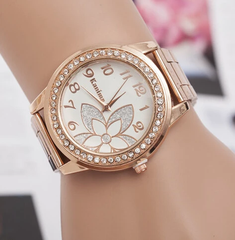 Женские часы с ремешком из розового золота женские кварцевые со стразами Orologio