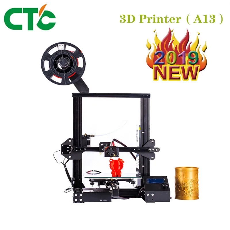 cheap 2019 CTC A13 Newest 3D Printe DIY KIT printer 3D UpgradCmagnet Build Plate Resume Power Failure Printing