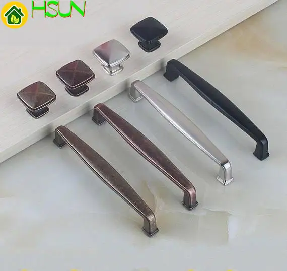 

3.75" 5" 6.3'' Kitchen Cabinet Handles Door Handle Pulls Dresser Drawer Knobs Pulls Handles Black Silver Copper Bronze Pull