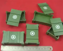 

In Stock 1/6th Wooden US Military Bullet Box Army Green Color Pattern Model For Body Doll Scene Component