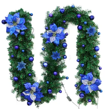 

2.7m Christmas Decoration For Home Christmas Artificial Garland Crown Green Party Christmas Decorations Rattan Hanging Ornament
