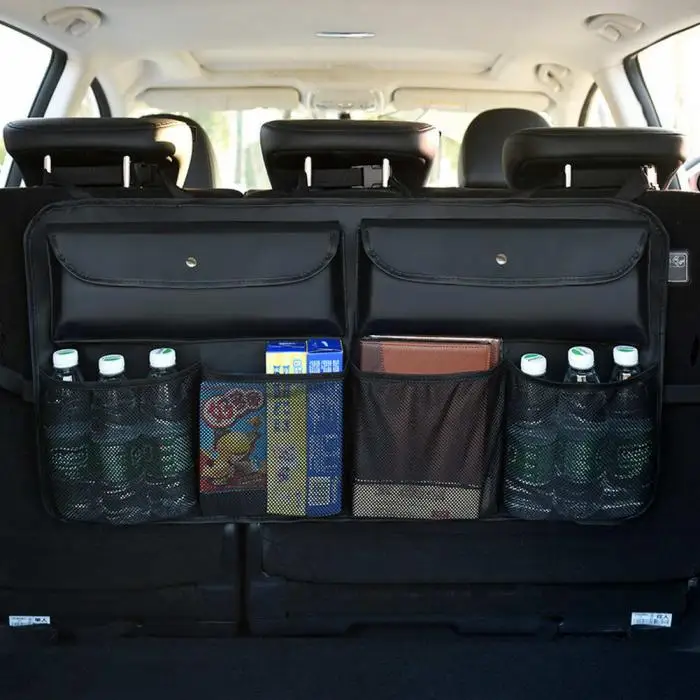 Автомобильный органайзер для багажника, сумка для экономии пространства, карго, сетчатые карманы, сумка для хранения, автомобильный